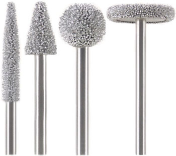 4PC BURR SET 1/8 Silver / Coarse