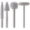 4PC BURR SET 1/8 Silver / Coarse